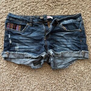 BONGO Blue Jean Shorts Distressed Cuffed
